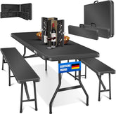 Picknicktafel - Campingtafel - Biertafel - Opvouwbaar - Antraciet - KESSER®